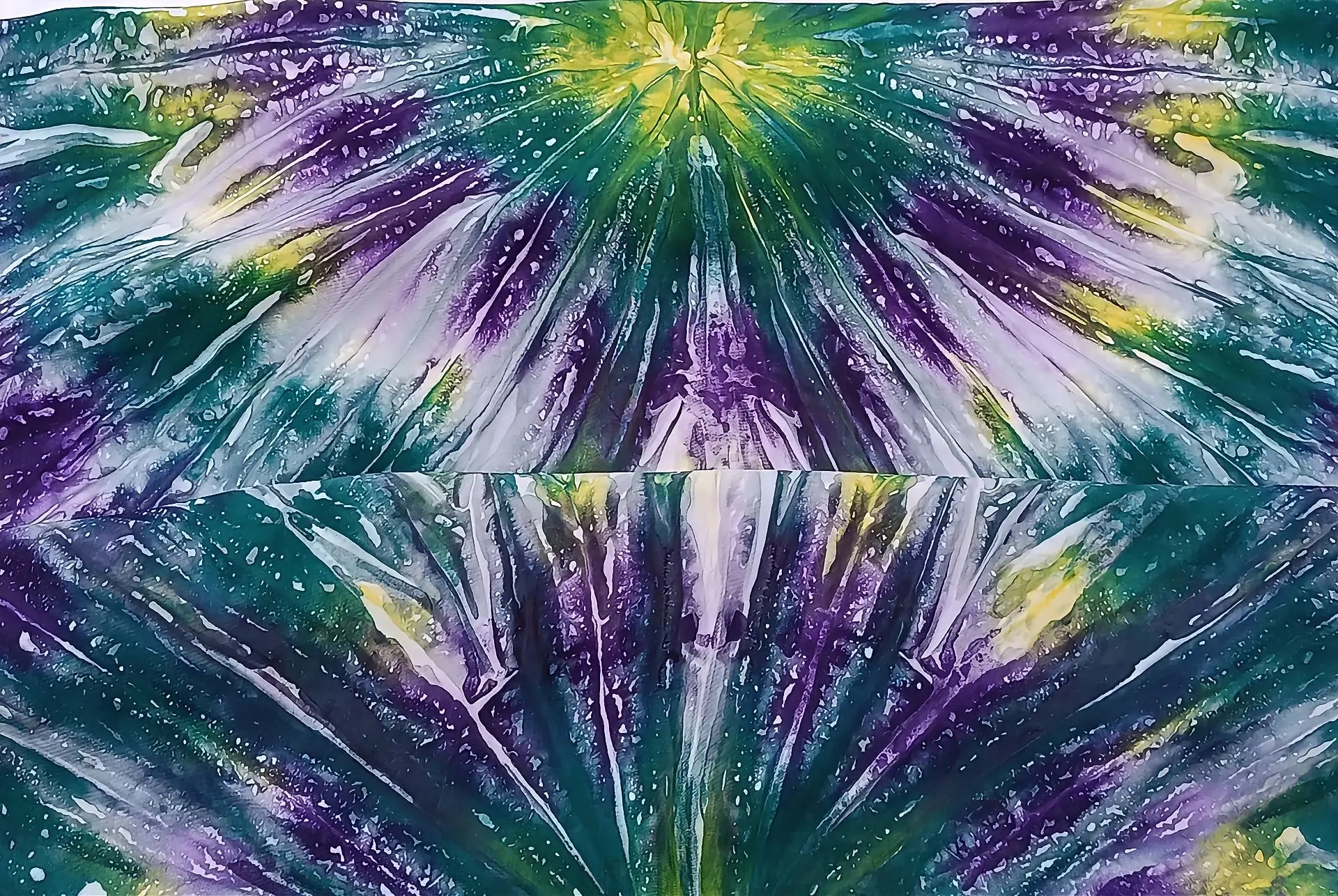 Emerald Burst Adire fabric image 2