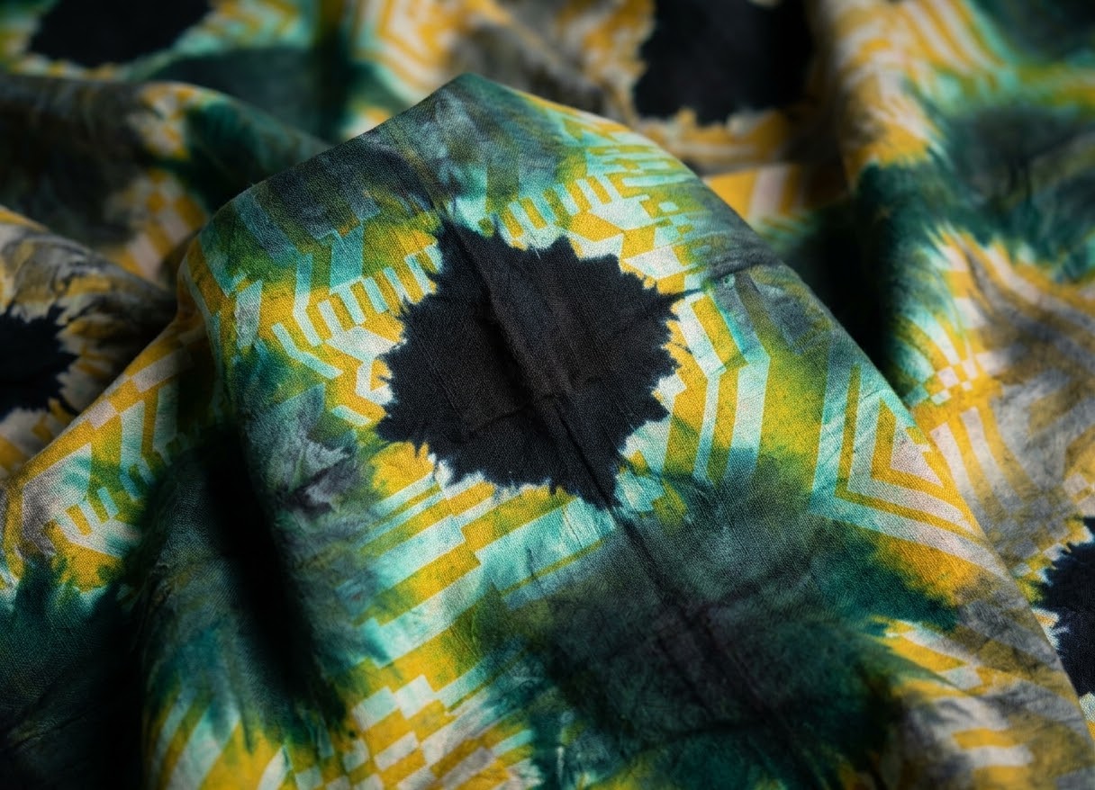 Emerald Pop Adire fabric image 3