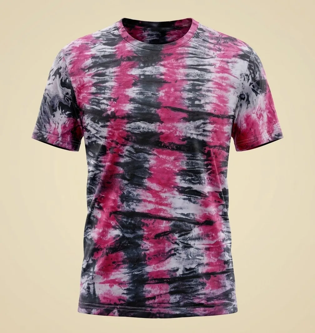 Fuchsia Smoke Striped Adire fabric image 1